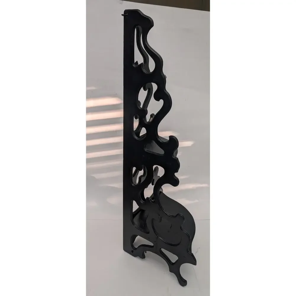 3 Tier Corner Wood Scroll Carved Knick Knack Shelf Victorian Style 25